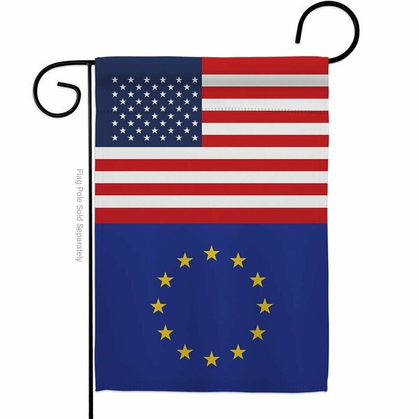 Guarderia 13 x 18.5 in. European Union USA Friendship Association Organization Vert Garden Flag w/Dbl-Sided GU3907292